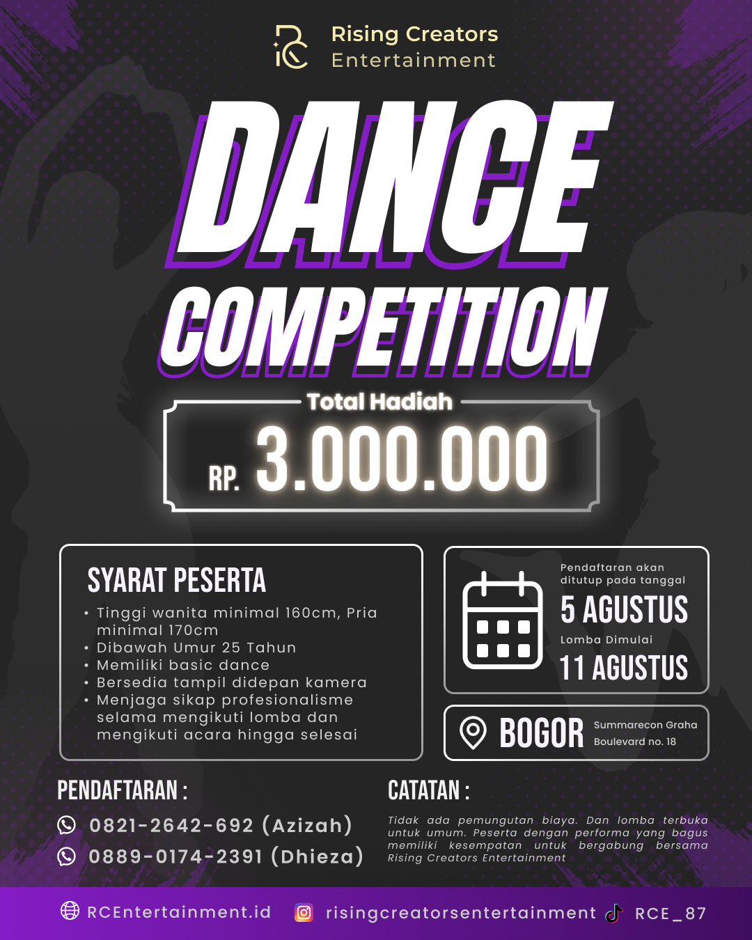 Upcoming dance competition poster